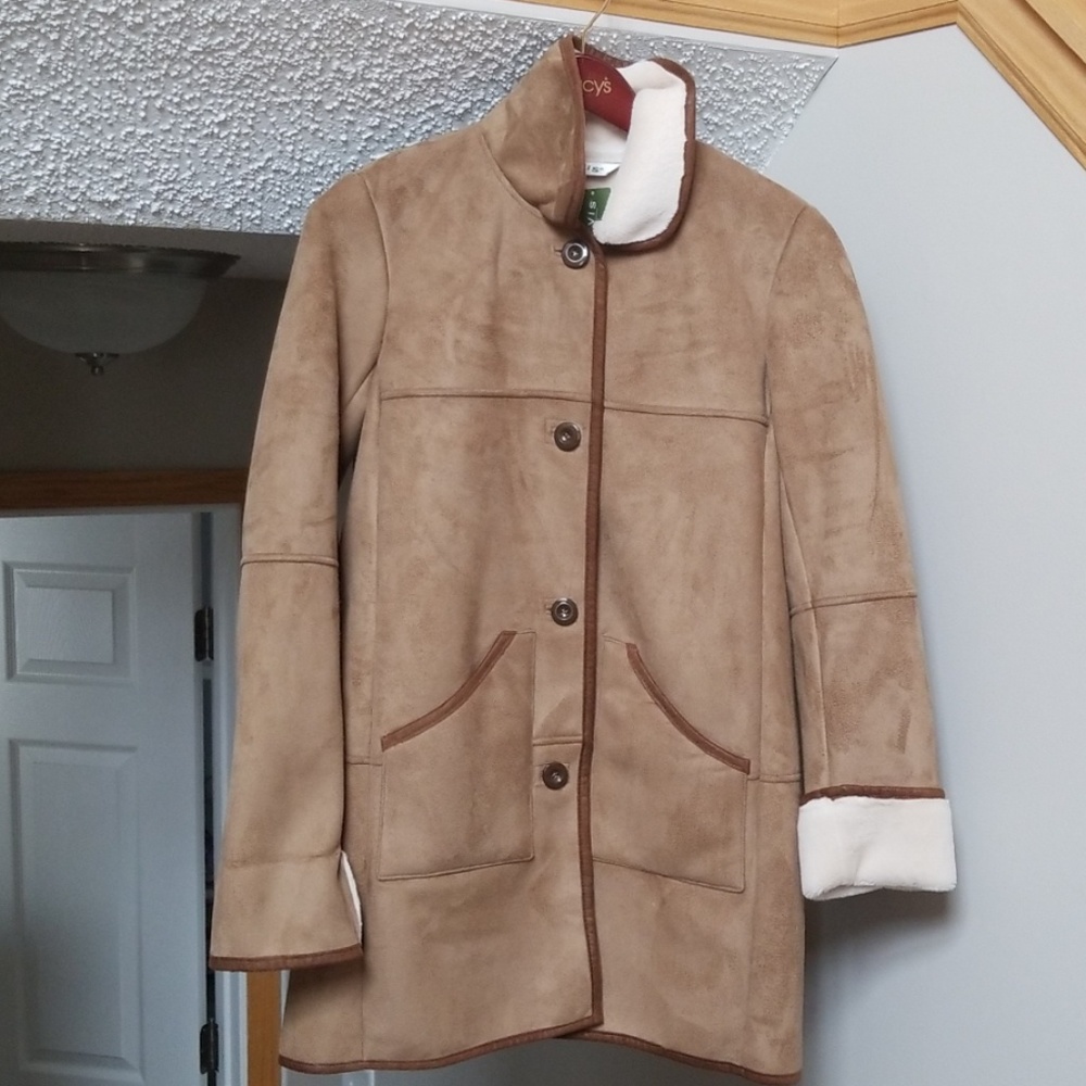 ORVIS Faux Shearling Lodge Coat whiskey NEVER WORN